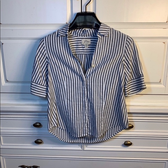 JCrew short sleeve striped blouse xs - Picture 5 of 11